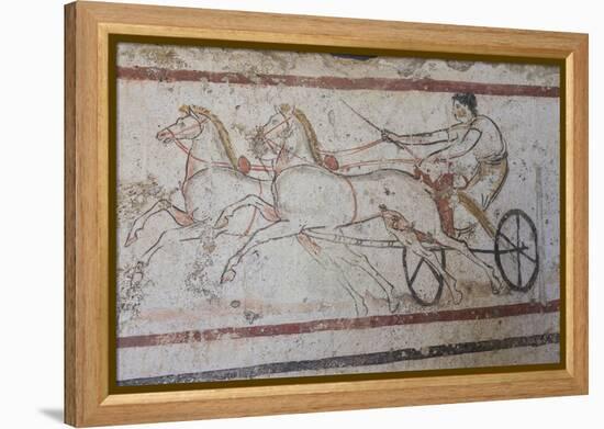 Charioteer and Horses, Painted Tomb Slab Detail, National Archaeological Museum-Eleanor Scriven-Framed Premier Image Canvas