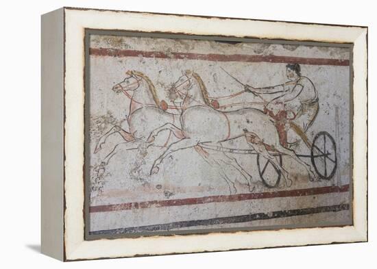 Charioteer and Horses, Painted Tomb Slab Detail, National Archaeological Museum-Eleanor Scriven-Framed Premier Image Canvas