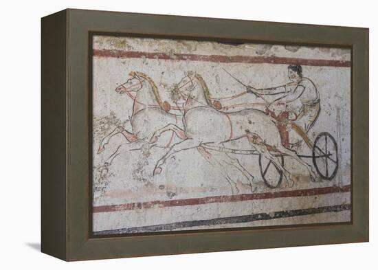 Charioteer and Horses, Painted Tomb Slab Detail, National Archaeological Museum-Eleanor Scriven-Framed Premier Image Canvas