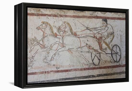 Charioteer and Horses, Painted Tomb Slab Detail, National Archaeological Museum-Eleanor Scriven-Framed Premier Image Canvas