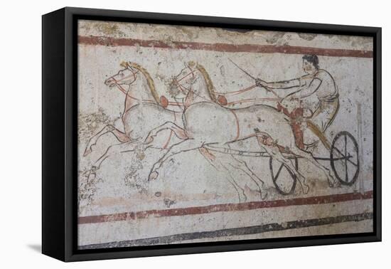 Charioteer and Horses, Painted Tomb Slab Detail, National Archaeological Museum-Eleanor Scriven-Framed Premier Image Canvas