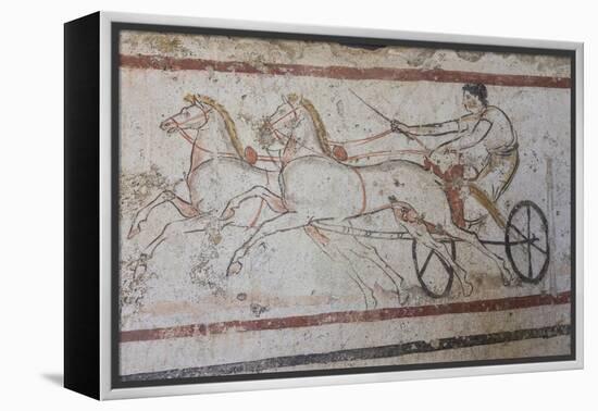 Charioteer and Horses, Painted Tomb Slab Detail, National Archaeological Museum-Eleanor Scriven-Framed Premier Image Canvas