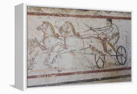 Charioteer and Horses, Painted Tomb Slab Detail, National Archaeological Museum-Eleanor Scriven-Framed Premier Image Canvas