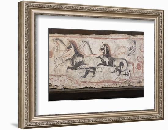 Charioteer and Horses, Painted Tomb Slab Detail, National Archaeological Museum-Eleanor Scriven-Framed Photographic Print