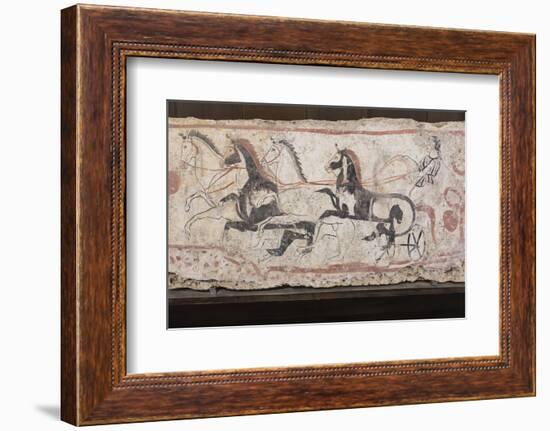 Charioteer and Horses, Painted Tomb Slab Detail, National Archaeological Museum-Eleanor Scriven-Framed Photographic Print