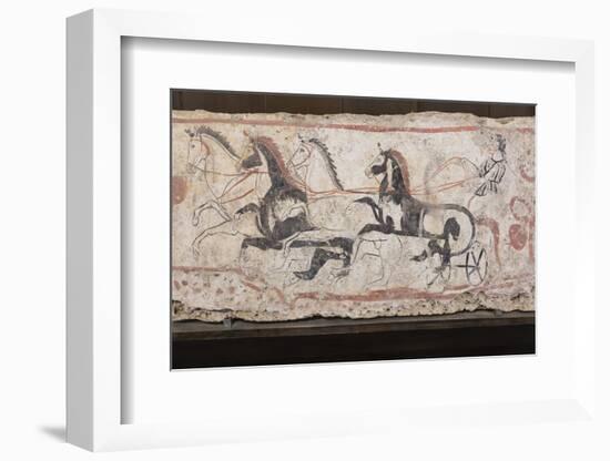 Charioteer and Horses, Painted Tomb Slab Detail, National Archaeological Museum-Eleanor Scriven-Framed Photographic Print