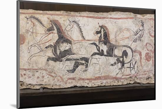 Charioteer and Horses, Painted Tomb Slab Detail, National Archaeological Museum-Eleanor Scriven-Mounted Photographic Print