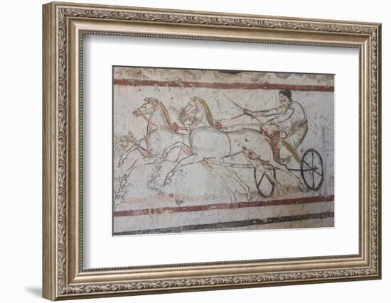 Charioteer and Horses, Painted Tomb Slab Detail, National Archaeological Museum-Eleanor Scriven-Framed Photographic Print