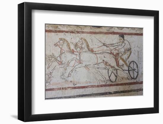 Charioteer and Horses, Painted Tomb Slab Detail, National Archaeological Museum-Eleanor Scriven-Framed Photographic Print
