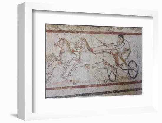 Charioteer and Horses, Painted Tomb Slab Detail, National Archaeological Museum-Eleanor Scriven-Framed Photographic Print