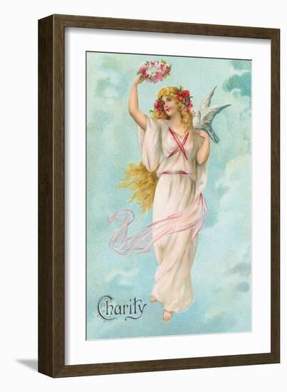 Charity as Maiden in Greek Garb-null-Framed Art Print