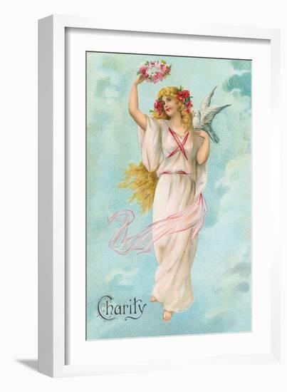 Charity as Maiden in Greek Garb--Framed Art Print