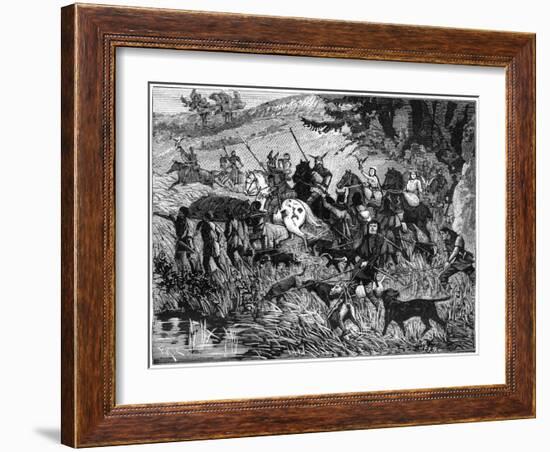 Charlemage Hunting, 8th-9th Century (1882-188)-Serm-Framed Giclee Print
