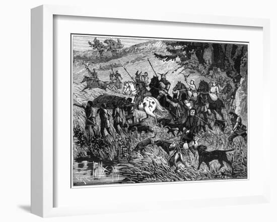 Charlemage Hunting, 8th-9th Century (1882-188)-Serm-Framed Giclee Print
