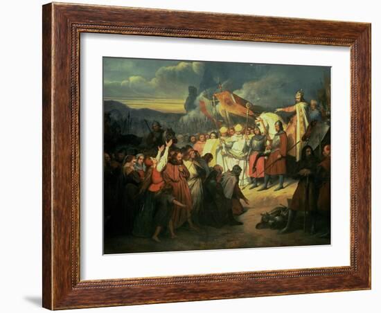 Charlemagne (742-814) Received at Paderborn under the Rule of Witikind in 785-Ary Scheffer-Framed Giclee Print