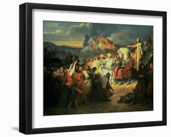 Charlemagne (742-814) Received at Paderborn under the Rule of Witikind in 785-Ary Scheffer-Framed Giclee Print