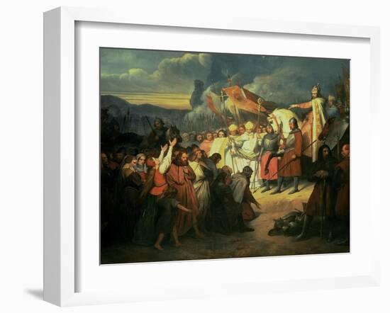 Charlemagne (742-814) Received at Paderborn under the Rule of Witikind in 785-Ary Scheffer-Framed Giclee Print