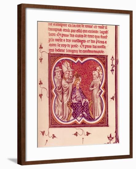 Charlemagne Crowned Emperor by Pope Leo III-null-Framed Giclee Print