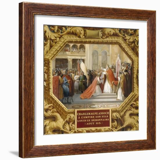 Charlemagne Crowns His Son Louis the Pious in 813-Jean Alaux-Framed Giclee Print