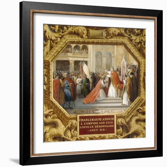 Charlemagne Crowns His Son Louis the Pious in 813-Jean Alaux-Framed Giclee Print