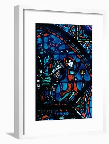 Charlemagne prays, stained glass, Chartres Cathedral, France, c1225. Artist: Unknown-Unknown-Framed Giclee Print