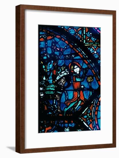 Charlemagne prays, stained glass, Chartres Cathedral, France, c1225. Artist: Unknown-Unknown-Framed Giclee Print