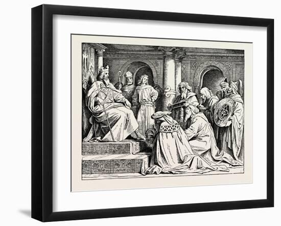 Charlemagne Receiving Ambassadors from Haroun Al Raschid-null-Framed Giclee Print