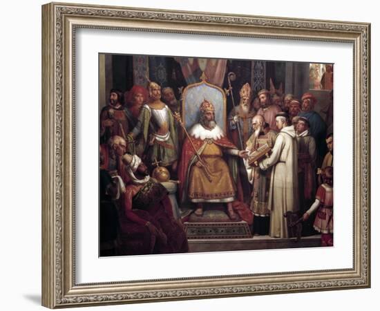 Charlemagne Surrounded by His Principal Officers by Jules Laure-null-Framed Photographic Print