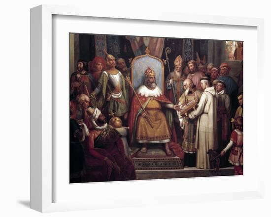 Charlemagne Surrounded by His Principal Officers by Jules Laure-null-Framed Photographic Print