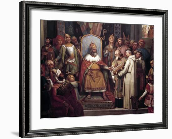 Charlemagne Surrounded by His Principal Officers by Jules Laure-null-Framed Photographic Print