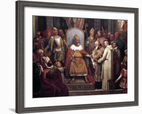 Charlemagne Surrounded by His Principal Officers by Jules Laure-null-Framed Photographic Print