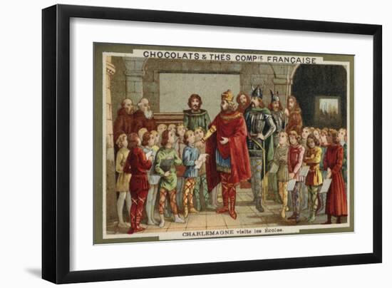 Charlemagne Visiting a School-null-Framed Giclee Print