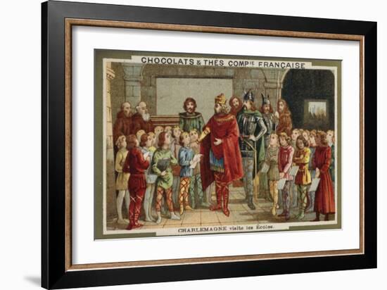 Charlemagne Visiting a School-null-Framed Giclee Print