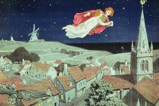 Peter and Wendy Flying from Peter Pan by J M Barrie (1860 - 1937) , Pub.1904 (Colour Litho)-Charles A Buchel-Framed Giclee Print