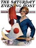 "Woman Boater," Saturday Evening Post Cover, August 23, 1924-Charles A. MacLellan-Giclee Print
