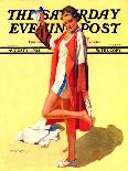 "Woman Boater," Saturday Evening Post Cover, August 23, 1924-Charles A. MacLellan-Giclee Print