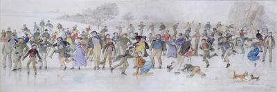 Skating Scene (Pen and Ink and W/C on Paper)-Charles Altamont Doyle-Giclee Print