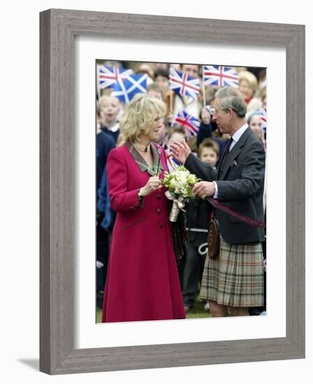 Charles and Camilla Open New Childrens Playground at Ballater, Scotland-null-Framed Photographic Print