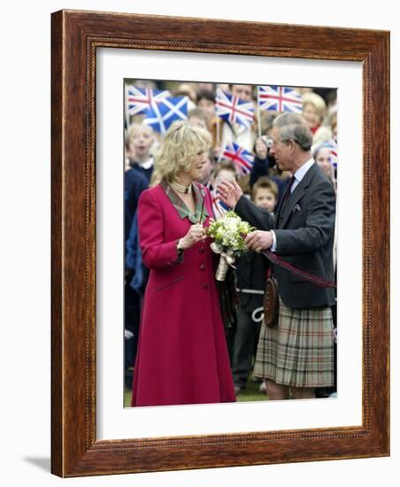 Charles and Camilla Open New Childrens Playground at Ballater, Scotland-null-Framed Photographic Print