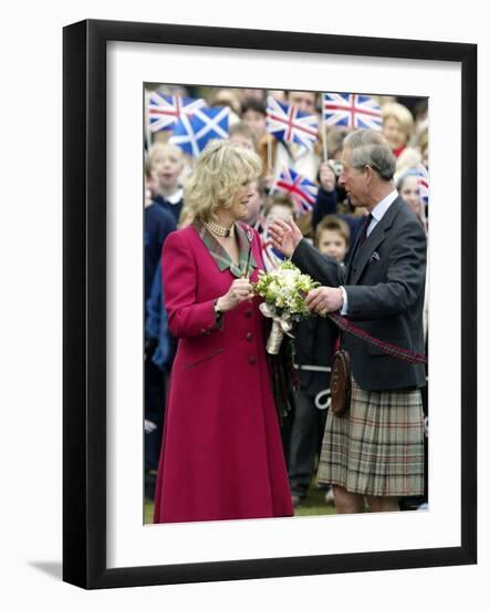 Charles and Camilla Open New Childrens Playground at Ballater, Scotland-null-Framed Photographic Print