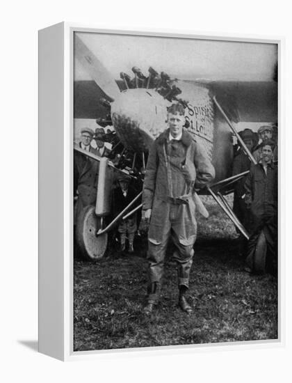 Charles Augustus Lindbergh American Aviator in Flying Clothes-null-Framed Premier Image Canvas