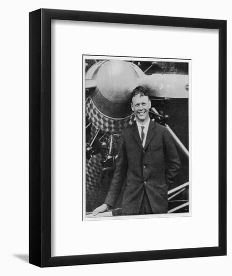 Charles Augustus Lindbergh with the Spirit of St. Louis-null-Framed Art Print