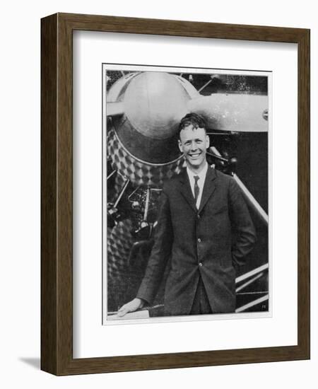 Charles Augustus Lindbergh with the Spirit of St. Louis-null-Framed Art Print