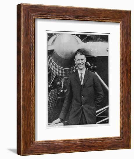Charles Augustus Lindbergh with the Spirit of St. Louis-null-Framed Art Print