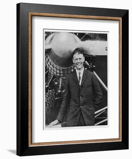 Charles Augustus Lindbergh with the Spirit of St. Louis-null-Framed Art Print