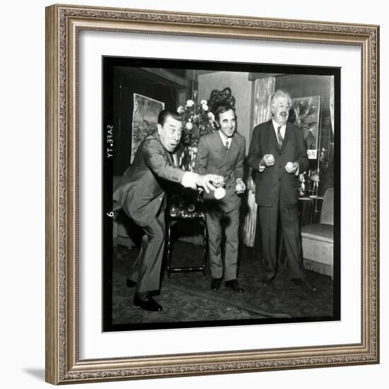 Charles Aznavour, Fernandel and Michel Simon at the Orange and Citron Price, 28 October 1969-Marcel Begoin-Framed Photographic Print