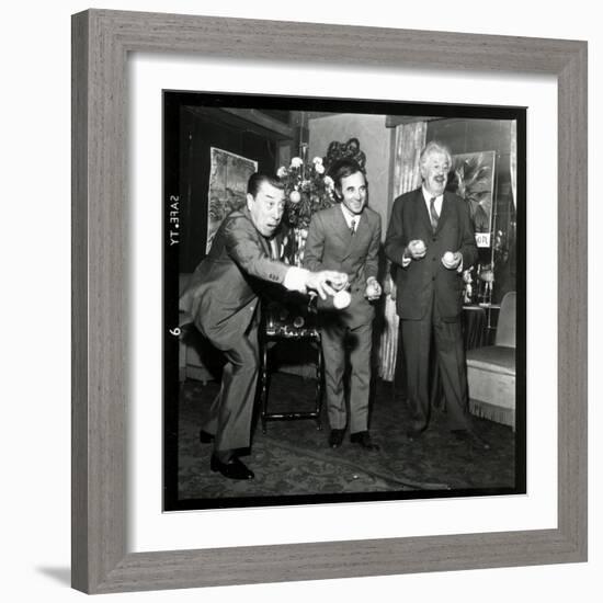 Charles Aznavour, Fernandel and Michel Simon at the Orange and Citron Price, 28 October 1969-Marcel Begoin-Framed Photographic Print