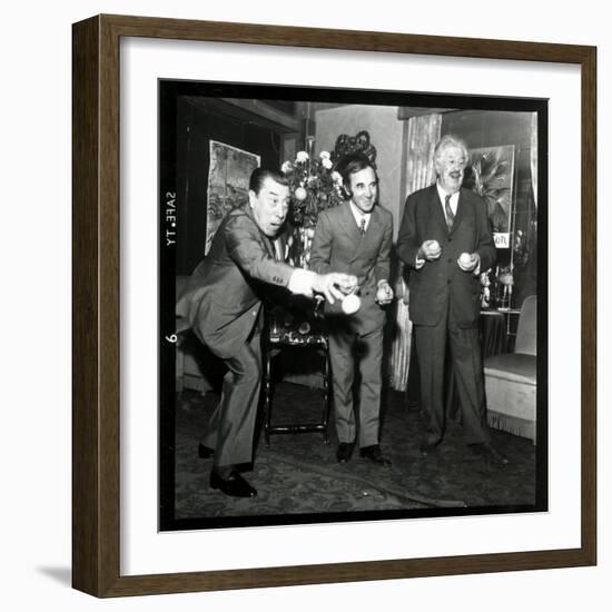 Charles Aznavour, Fernandel and Michel Simon at the Orange and Citron Price, 28 October 1969-Marcel Begoin-Framed Photographic Print