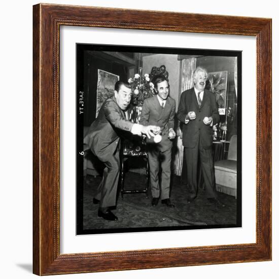 Charles Aznavour, Fernandel and Michel Simon at the Orange and Citron Price, 28 October 1969-Marcel Begoin-Framed Photographic Print