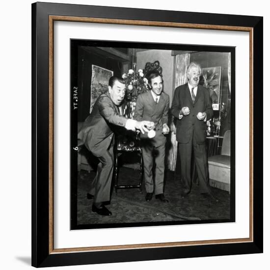 Charles Aznavour, Fernandel and Michel Simon at the Orange and Citron Price, 28 October 1969-Marcel Begoin-Framed Photographic Print